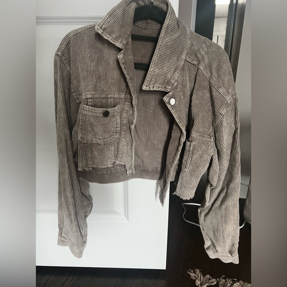 Corduroy Jean Jacket-gray